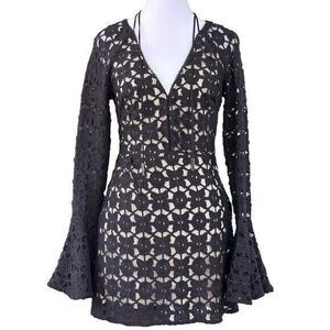 NWT Free People Black Lace Mini Dress Size 0